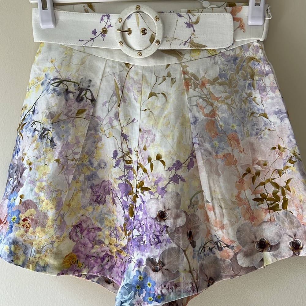 Zimmermann Rhythmic Belted Linen Shorts - New with tags